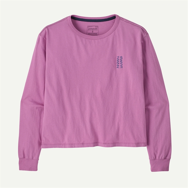 Patagonia Womens Long Sleeved Driftways Easy Cut Organic TShirt brisk purple front